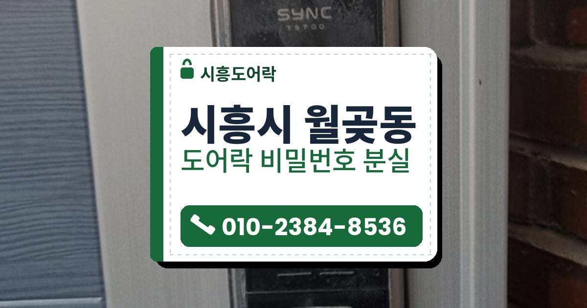 시흥시 월곶동 도어락 비밀번호 분실 — 시흥도어락 안내 그림